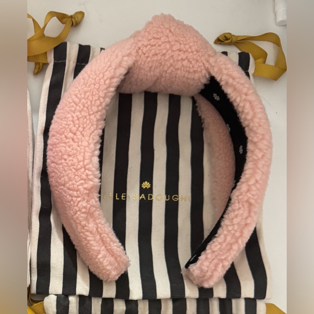 Lele Sadoughi Light Pink Teddy Headband